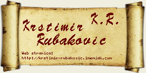 Krstimir Rubaković vizit kartica